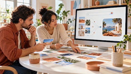 couple-at-table-with-cards-and-monitor-screen